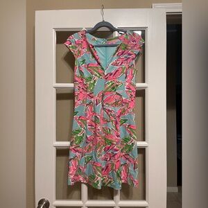 Lilly Pulitzer Vibrant Pink and Green Midi Dress